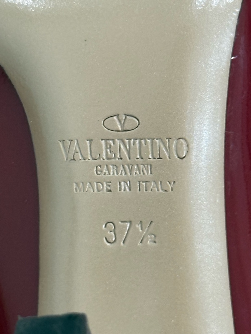 Valentino Garavani Red Patent Leather Rockstud Pointed Toe Pumps - Picture 7 of 7